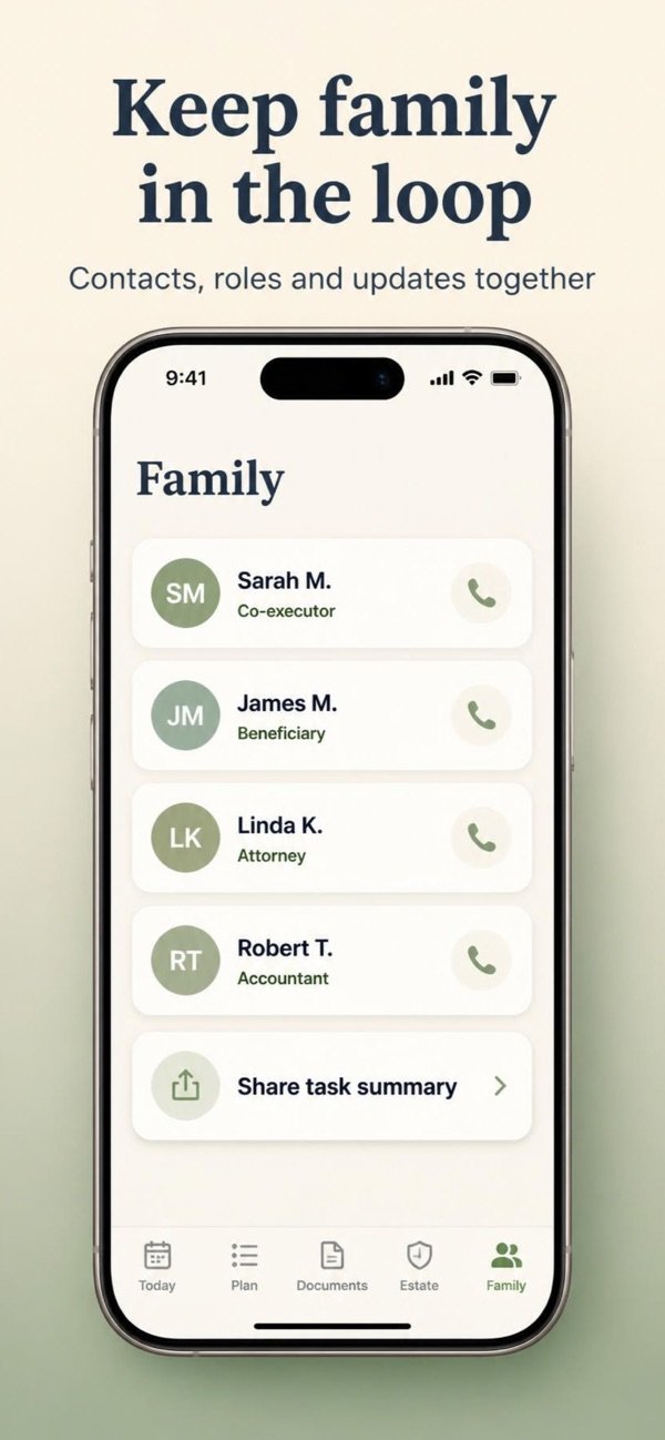 AfterCare Executor Organizer screenshot 2