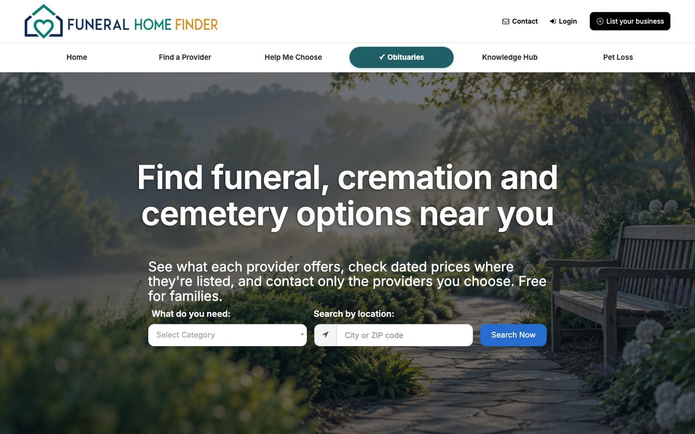 Funeral Home Finder screenshot