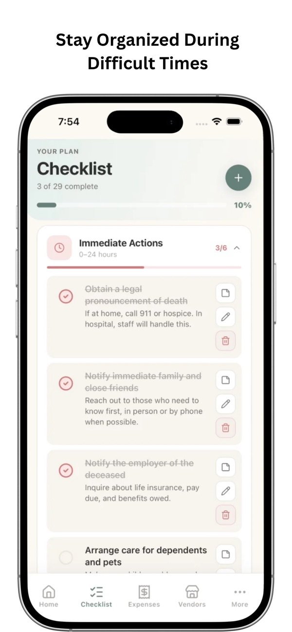 Funeral Planning Checklist screenshot 2