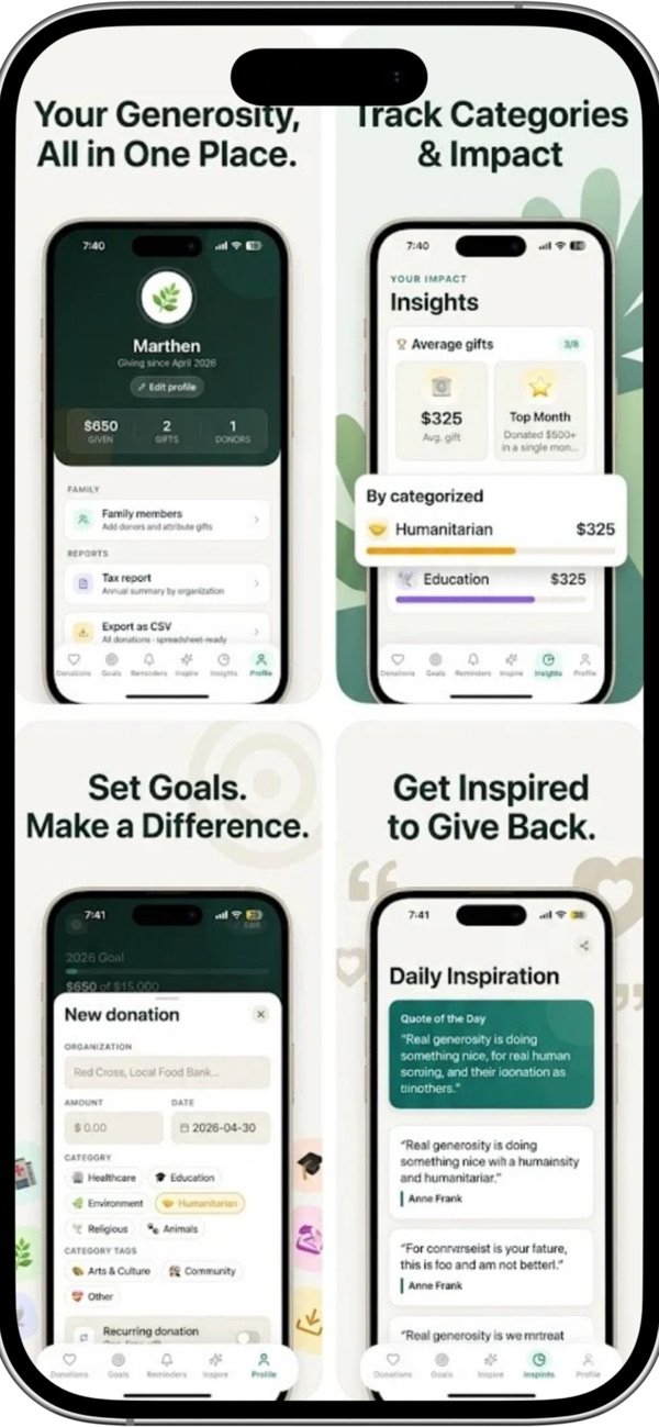 Generosity Tracker screenshot 1