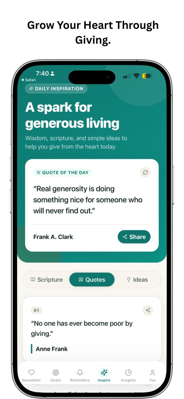 Generosity Tracker screenshot 2