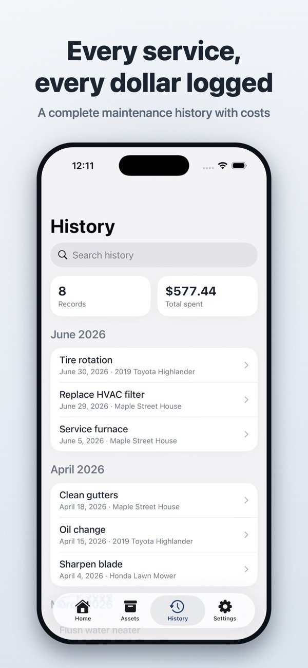 KeepWise: Home Maintenance Log screenshot 4