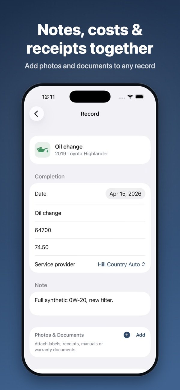 KeepWise: Home Maintenance Log screenshot 5
