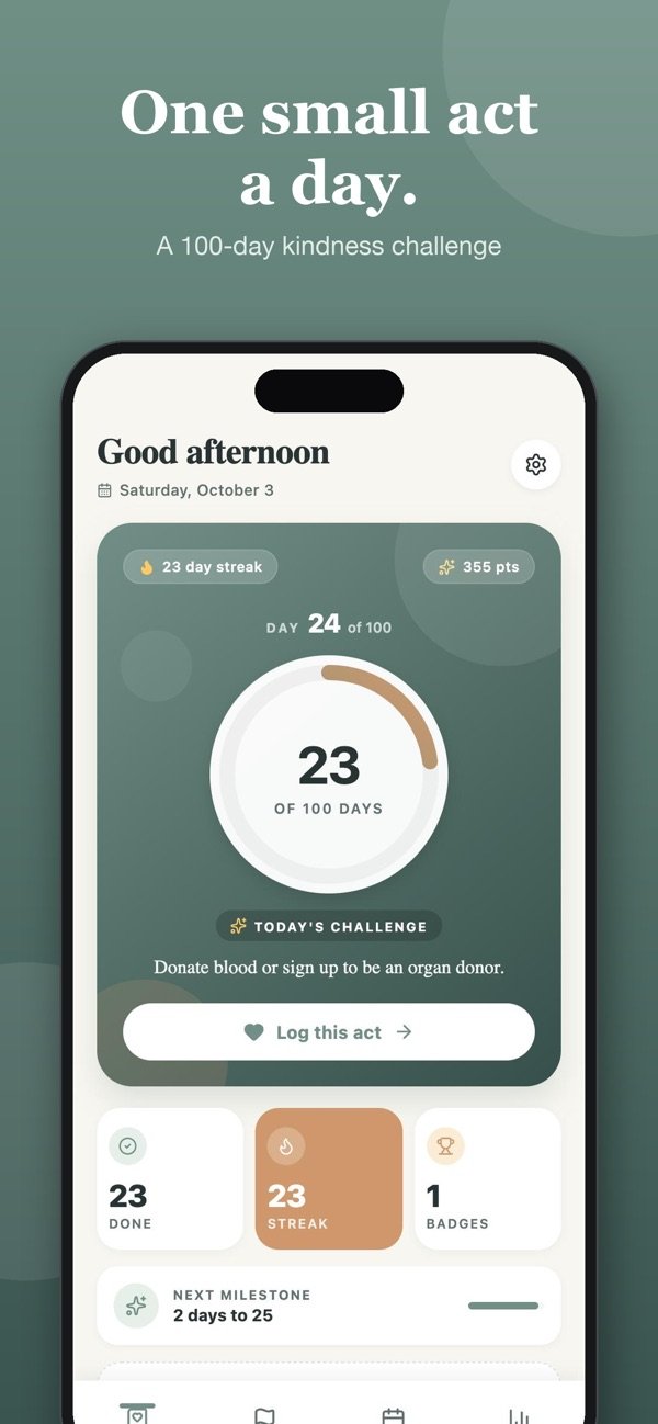 Kindness 100-Day Challenge screenshot 1
