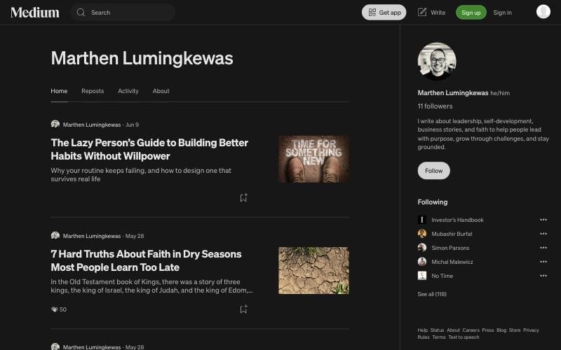 Marthen on Medium screenshot