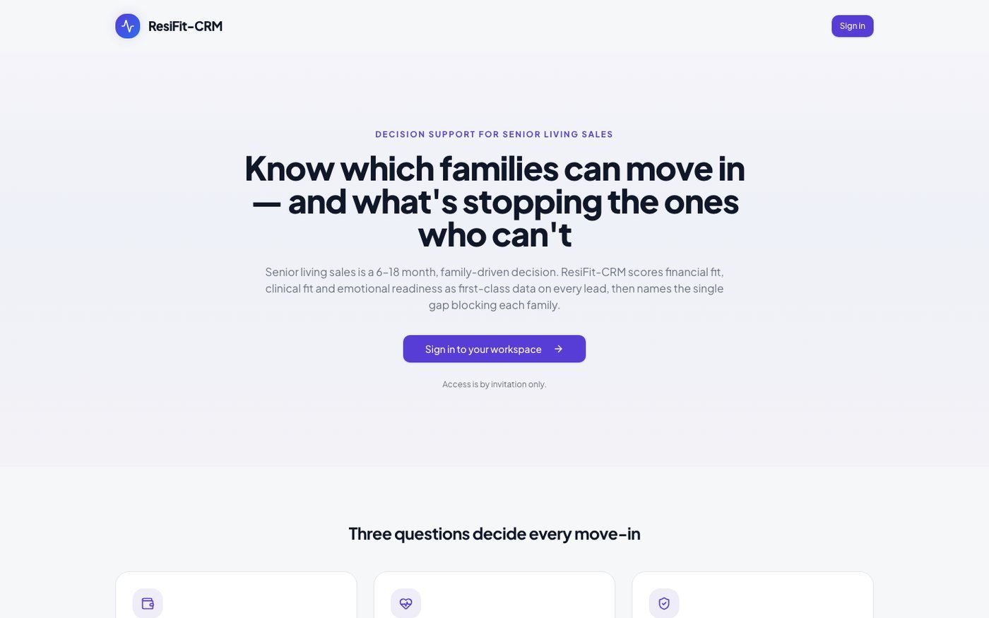 ResiFit-CRM screenshot