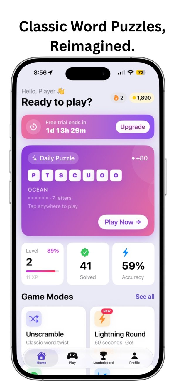 Scramblr Word Game screenshot 1