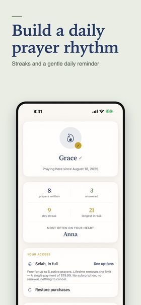 Selah Prayer Tracker screenshot