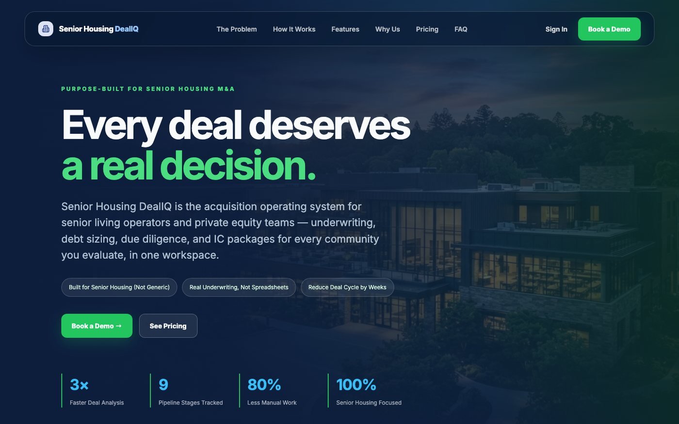 SeniorHousing DealIQ screenshot