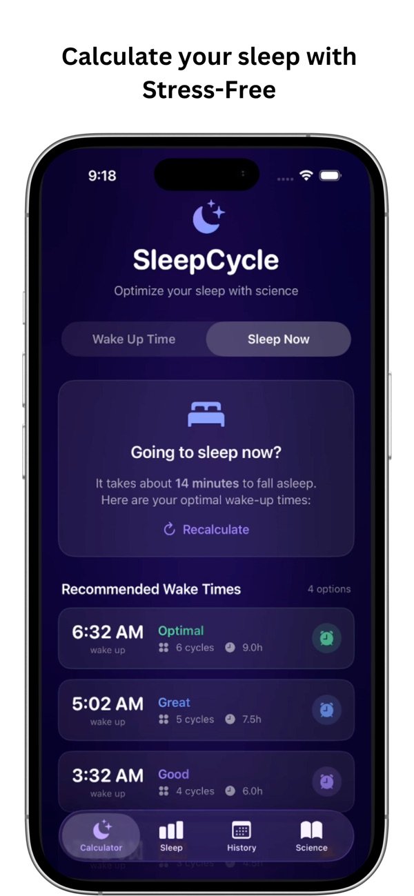 SleepCycle: Sleep Calculator screenshot 1