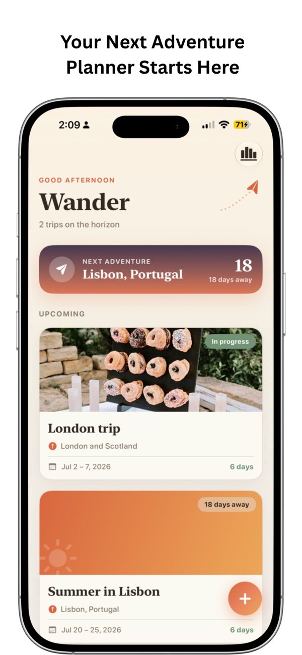 Wander - Travel Planner screenshot 1